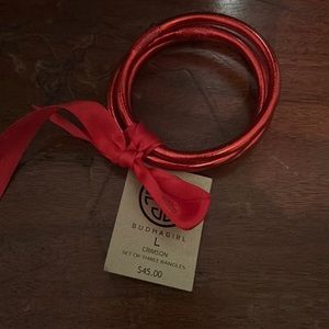 NWT Budhagirl bangle bracelet set (3), color is crimson, limited edition
